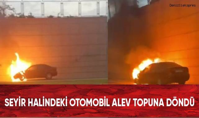 Seyir halindeki otomobil alev topuna döndü