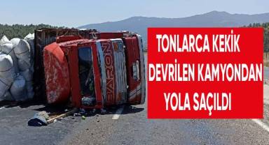 Tonlarca kekik devrilen kamyondan yola saçıldı