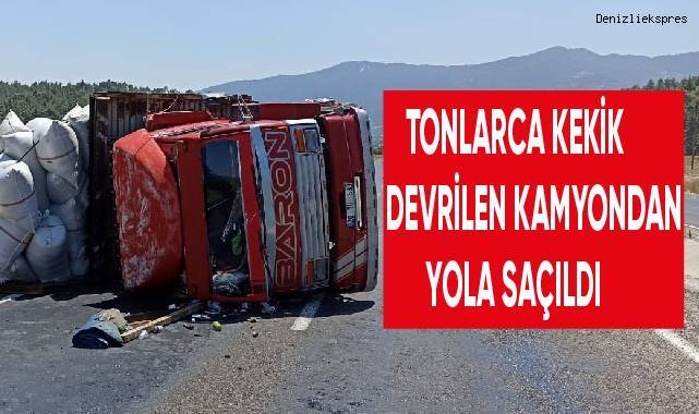 Tonlarca kekik devrilen kamyondan yola saçıldı