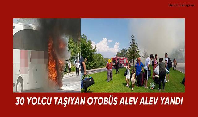 Yanarken patlama seslerinin geldiği yolcu otobüsü, korku dolu anlar yaşattı