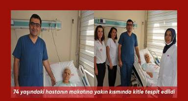 74 yaşındaki hastanın makatına yakın kısmında kitle tespit edildi