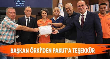 Başkan Örki'den PAKUT'a Teşekkür