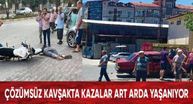 Çözümsüz kavşakta kazalar art arda yaşanıyor