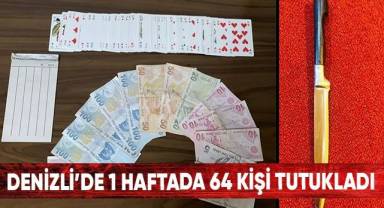 Denizli’de 1 haftada 64 kişi tutuklandı