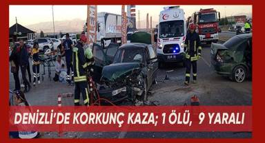 Denizli'de korkunç kaza; 1 bebek öldü, 3'ü çocuk 9 kişi yaralandı