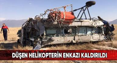 Helikopterin enkazı Ankara’ya götürülmek üzere parçalara ayrıldı
