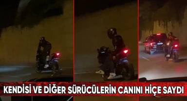 Kendisi ve diğer sürücülerin canını hiçe saydı