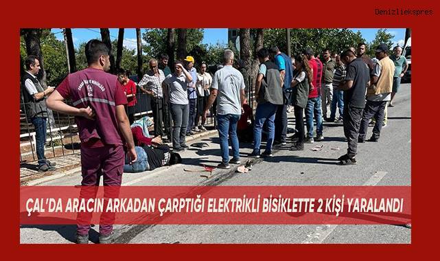 Otomobilin çarptığı elektrikli bisikletteki 2 kişi yaralandı