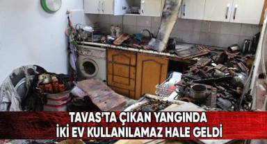 Tavas'ta sabaha karşı çıkan yangında iki ev kullanılamaz hale geldi