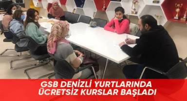 GSB Denizli yurtlarında ücretsiz kurslar başladı