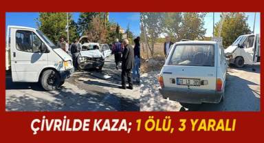 Kamyonetle otomobil kafa kafaya çarpıştı; 1 ölü 3 yaralı