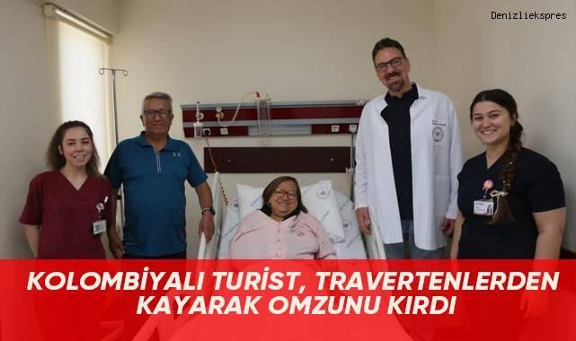 Kolombiyalı turist, travertenlerden kayarak omzunu kırdı