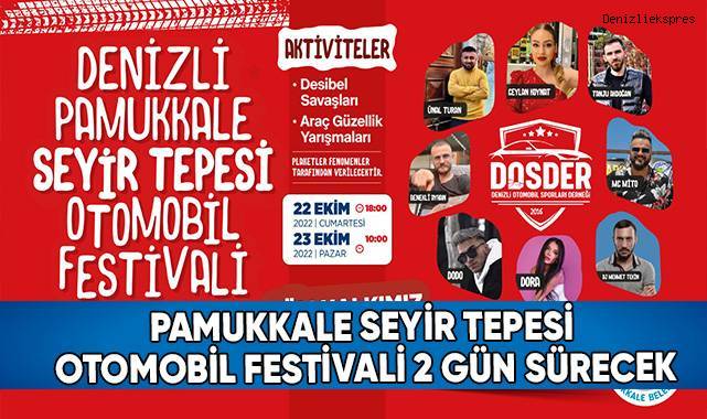 Pamukkale Seyir Tepesi Otomobil Festivali 2 Gün Sürecek