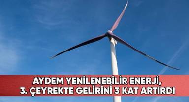 Aydem Yenilenebilir Enerji, 3. çeyrekte gelirini 3 kat artırdı