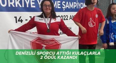 Denizlili sporcu attığı kulaçlarla 2 ödül kazandı
