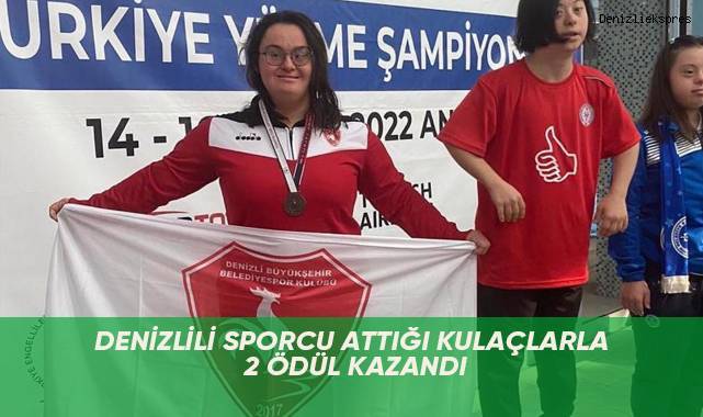 Denizlili sporcu attığı kulaçlarla 2 ödül kazandı