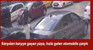 Dikkatsiz yaya az daha canından oluyordu