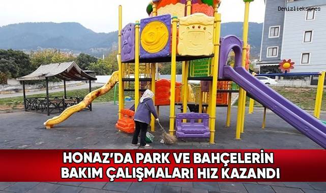 Honaz’da Park Ve Bahçelerin Bakım Çalışmaları Hız Kazandı