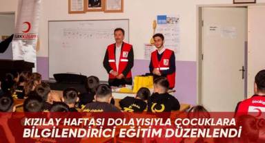 Kızılay Haftası dolayısıyla çocuklara bilgilendirici eğitim düzenlendi
