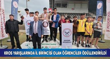 Kros yarışlarında il birincisi olan öğrenciler ödüllendirildi