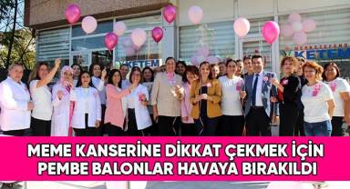 Meme Kanserine Dikkat Çekmek İçin Pembe Balonlar Havaya Bırakıldı