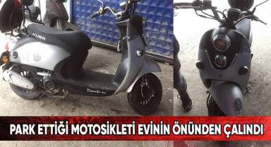 Park ettiği motosikleti evinin önünden çalındı