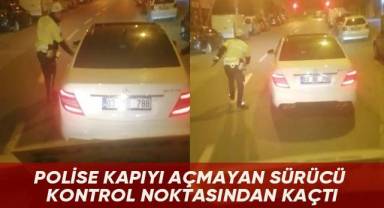 Polise kapıyı açmayan sürücü kontrol noktasından kaçtı
