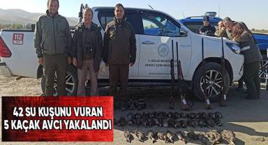 Yasadışı avlandığı tespit edilen 5 kişiye yasal işlem yapıldı