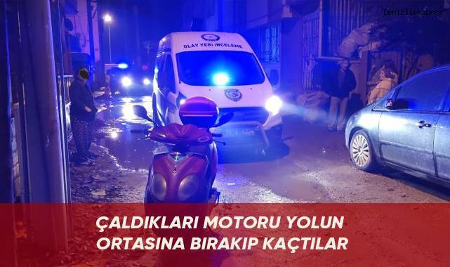 Çaldıkları motoru yolun ortasına bırakıp kaçtılar