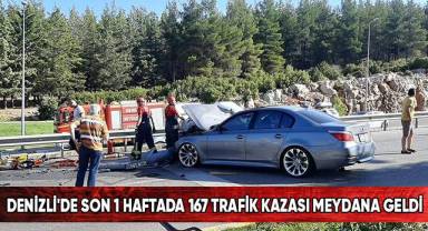 Denizli'de son 1 haftada 167 trafik kazası meydana geldi