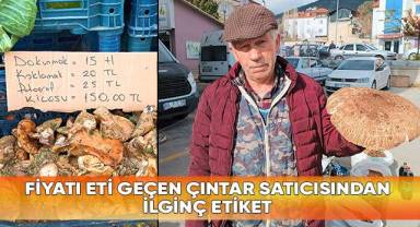Fiyatı eti geçen çıntar satıcısından ilginç etiket
