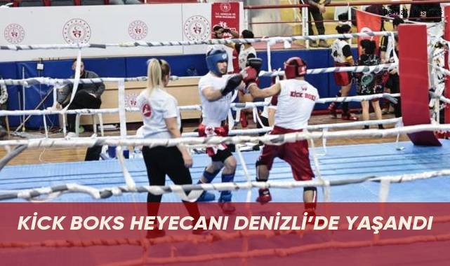 Nefes kesen kick boks heyecanı Denizli’de yaşandı