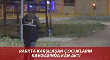 Parkta karşılaşan çocukların kavgasında kan aktı