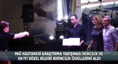 PAÜ Hastanesi Araştırma Yarışması İkincilik Ve En İyi Sözel Bildiri Birincilik Ödüllerini Aldı