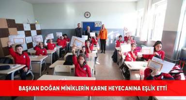 Başkan Doğan Miniklerin Karne Heyecanına Eşlik Etti