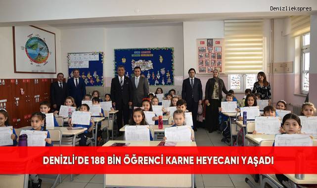 Denizli’de 188 bin öğrenci karne heyecanı yaşadı