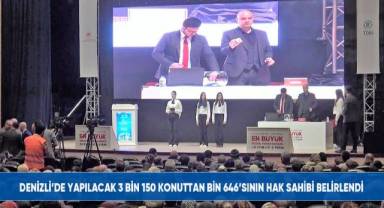 Denizli’de yapılacak 3 bin 150 konuttan bin 646’sının hak sahibi belirlendi