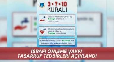 İsrafı önleme vakfı tasarruf tedbirleri açıklandı