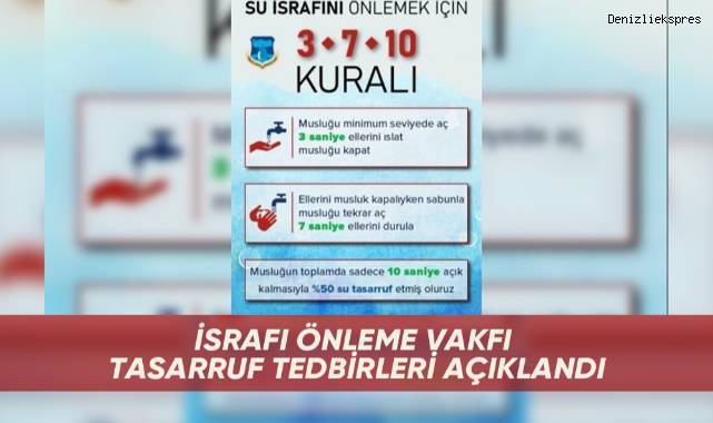İsrafı önleme vakfı tasarruf tedbirleri açıklandı