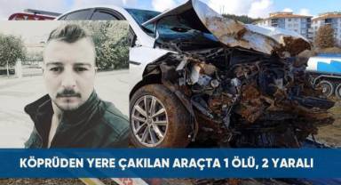 Kontrolden çıkan otomobil köprüden yere çakıldı: 1 ölü, 2 yaralı