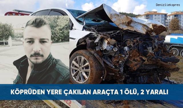 Kontrolden çıkan otomobil köprüden yere çakıldı: 1 ölü, 2 yaralı