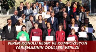 Veremi en iyi çizen ve yazıya döken öğrenciler ödüllerini aldı