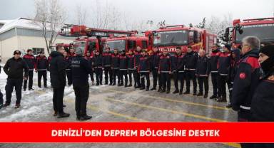 Denizli Büyükşehir ekipleri deprem bölgesine doğru yola çıktı