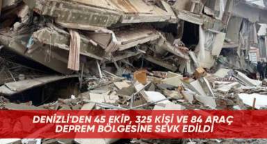 Denizli'den 45 ekip, 325 kişi ve 84 araç deprem bölgesine sevk edildi