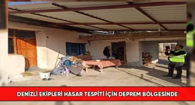 Denizli ekipleri hasar tespiti için deprem bölgesinde