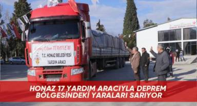 Honaz 17 yardım aracıyla deprem bölgesindeki yaraları sarıyor