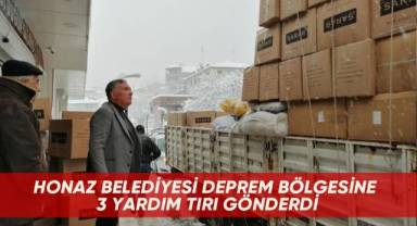 Honaz Belediyesi deprem bölgesine 3 yardım tırı gönderdi