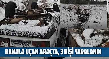 Kanala uçan otomobildeki aile ölümden döndü