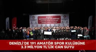 Denizli’de 191 amatör spor kulübüne 3.3 milyon TL’lik can suyu