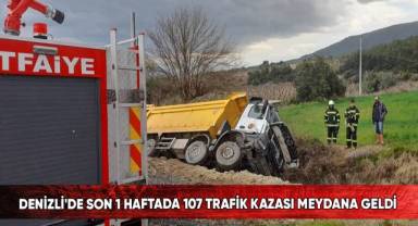 Denizli'de son 1 haftada 107 trafik kazası meydana geldi
